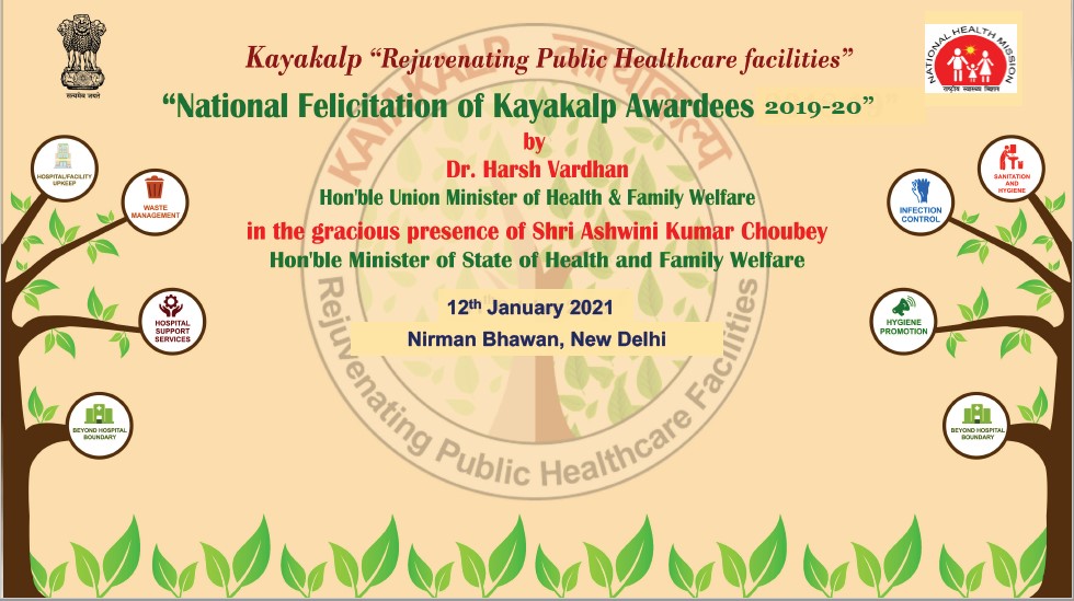 Kayakalp Awardees  2019-20, Facilited by Hon. Union Health Minister